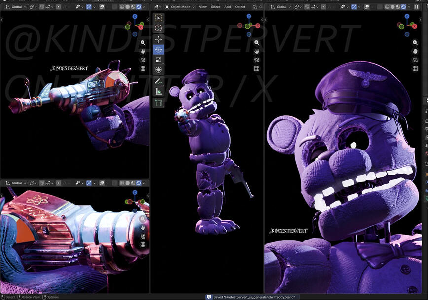 personal shadow freddy retexture of @novabandit's (twitter) shadow freddy model